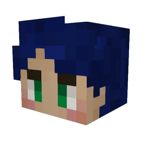 dkacz Minecraft avatar head, 3D render