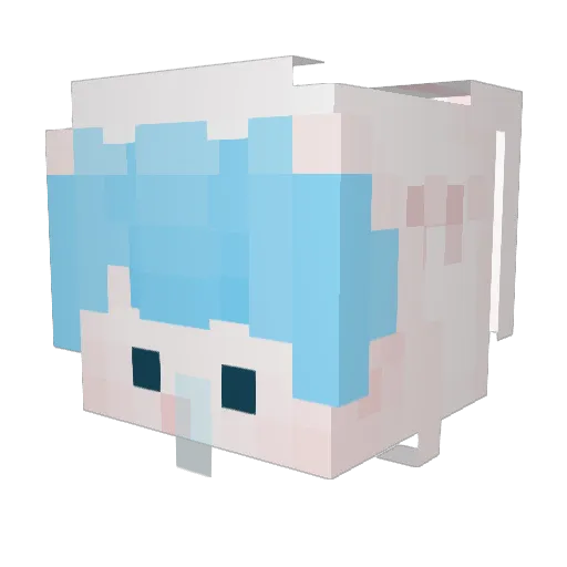 dkdltmqpdj1 Minecraft avatar head, 3D render