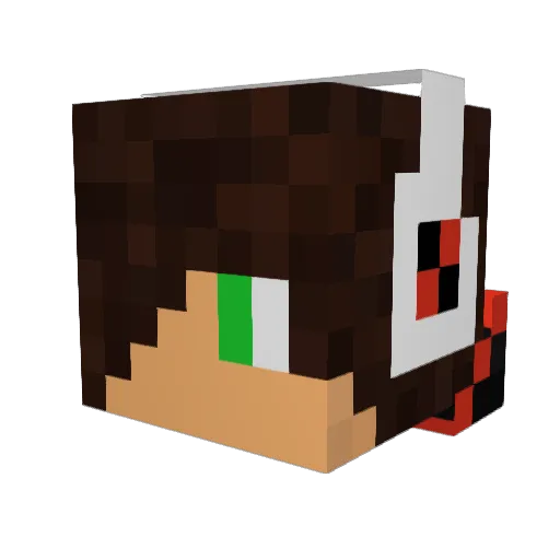 dkeys Minecraft avatar head, 3D render