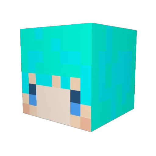 dkkkt Minecraft avatar head, 3D render
