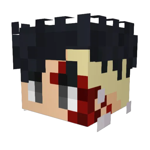 dlovanup Minecraft avatar head, 3D render