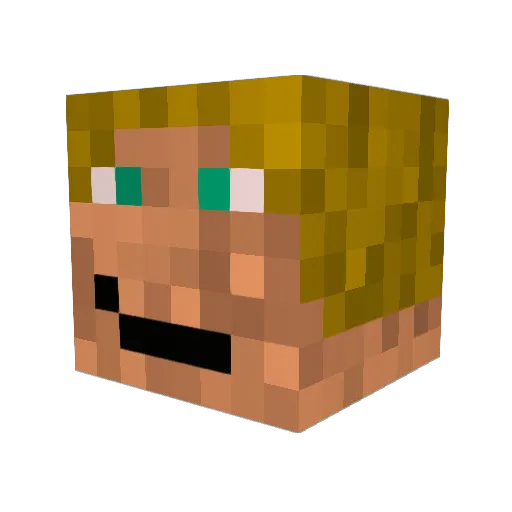 dlq02 Minecraft avatar head, 3D render