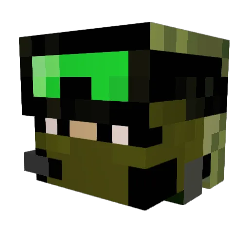 dm1n Minecraft avatar head, 3D render