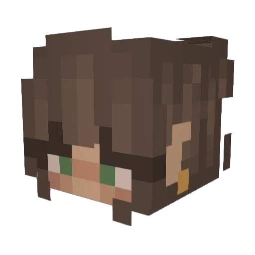 dmecmuo Minecraft avatar head, 3D render