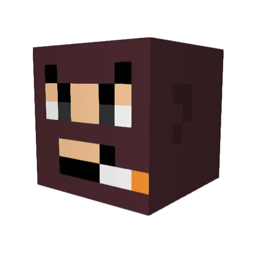dmlew Minecraft avatar head, 3D render