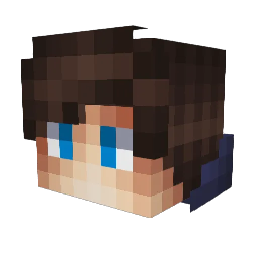 dmusser Minecraft avatar head, 3D render