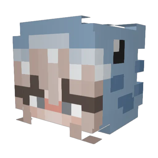 dnanoob Minecraft avatar head, 3D render