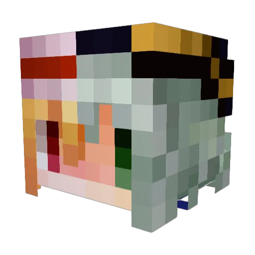 dnbr_bqpd Minecraft avatar head, 3D render