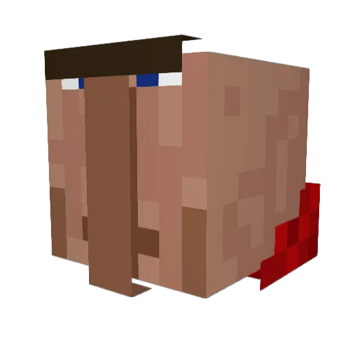 dnjsrua Minecraft avatar head, 3D render