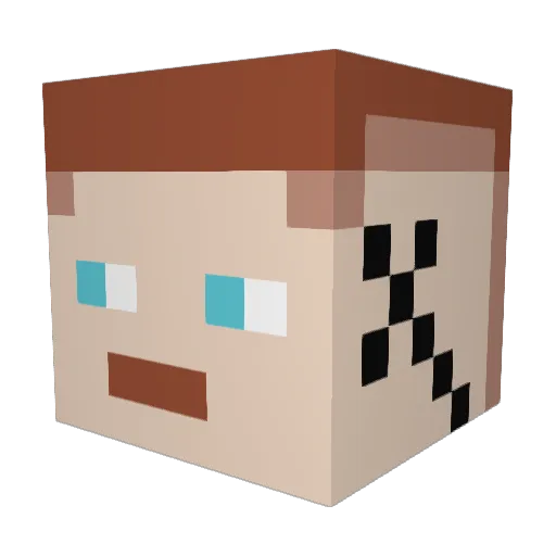 dnsheu Minecraft avatar head, 3D render