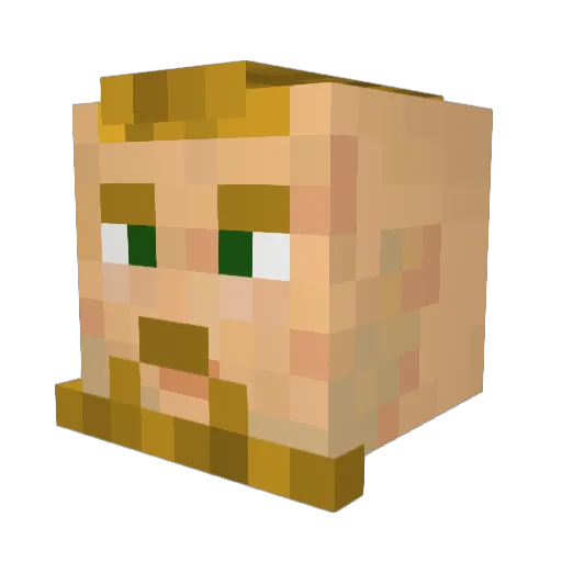 dnuoo Minecraft avatar head, 3D render