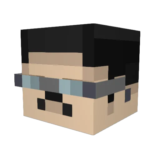 dnyv Minecraft avatar head, 3D render