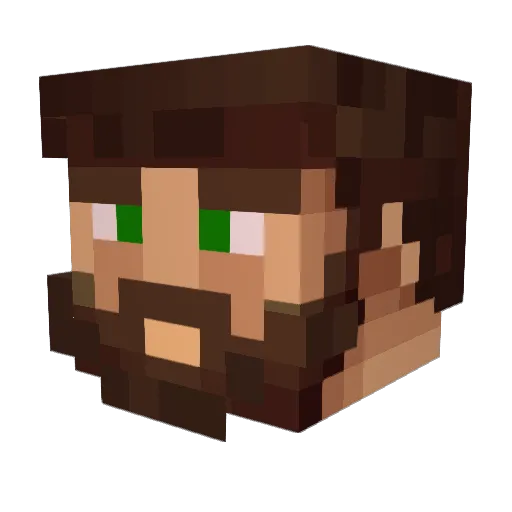 dobiem Minecraft avatar head, 3D render