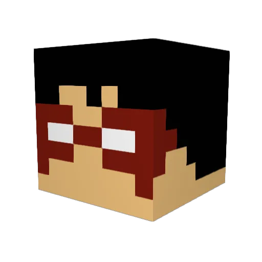 dobliu Minecraft avatar head, 3D render