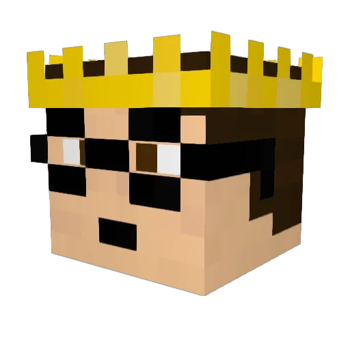 docfak Minecraft avatar head, 3D render