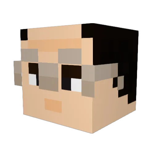 doctor_pil Minecraft avatar head, 3D render
