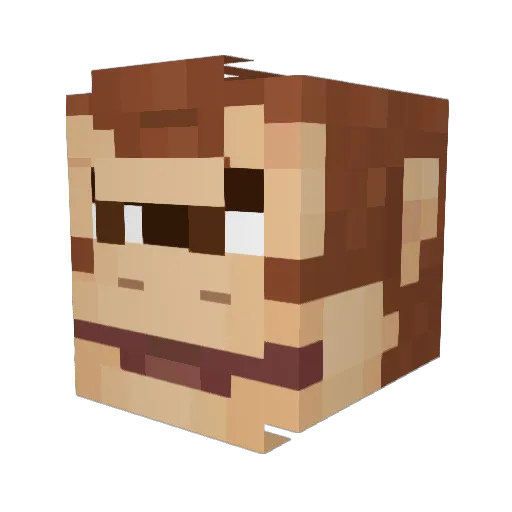 dodeadam Minecraft avatar head, 3D render