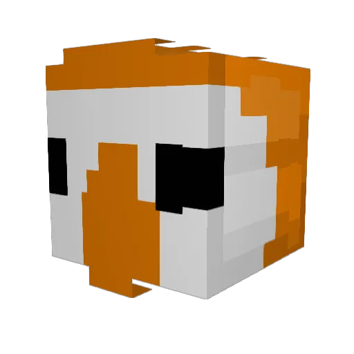 dodopizza Minecraft avatar head, 3D render