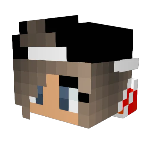 doenerdakota Minecraft avatar head, 3D render
