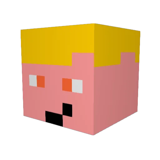 doerakpoes Minecraft avatar head, 3D render