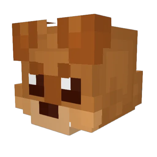 dogbrained_ Minecraft avatar head, 3D render