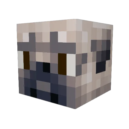 dogbull Minecraft avatar head, 3D render