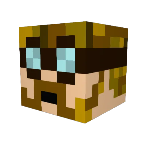 dogfather Minecraft avatar head, 3D render