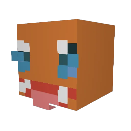 dogpigg Minecraft avatar head, 3D render