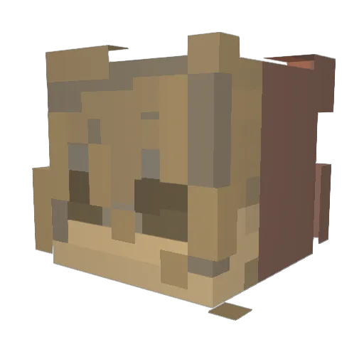 dogsicl Minecraft avatar head, 3D render
