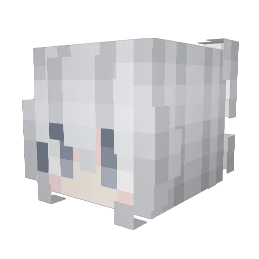 dokomori Minecraft avatar head, 3D render