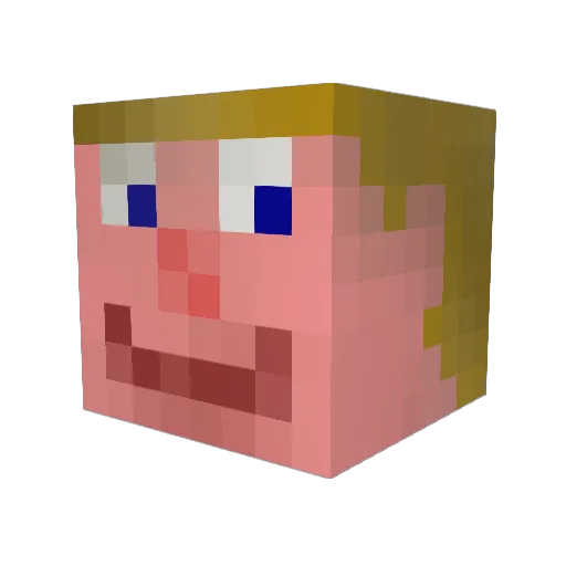 dokosa Minecraft avatar head, 3D render
