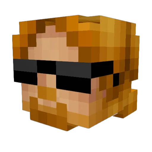 dolittle Minecraft avatar head, 3D render