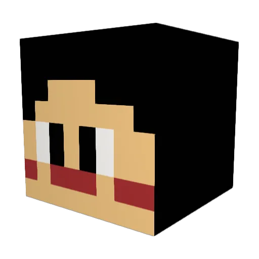 dollgaroo Minecraft avatar head, 3D render