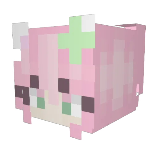 dollicakez Minecraft avatar head, 3D render