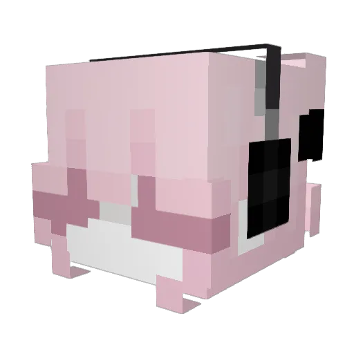 dolliecoma Minecraft avatar head, 3D render