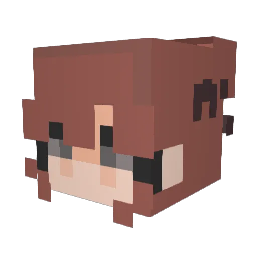 dollwlrd Minecraft avatar head, 3D render