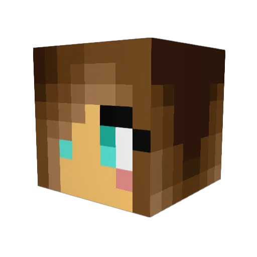 dollydimples Minecraft avatar head, 3D render