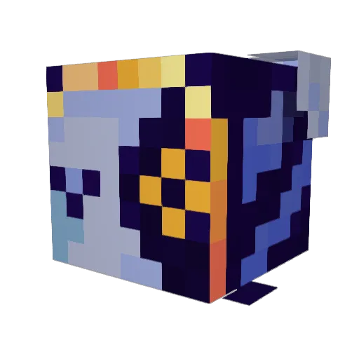 dollyplushy Minecraft avatar head, 3D render