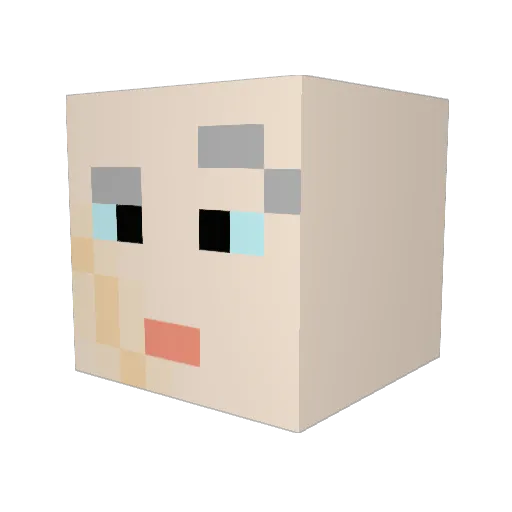 dolorres Minecraft avatar head, 3D render