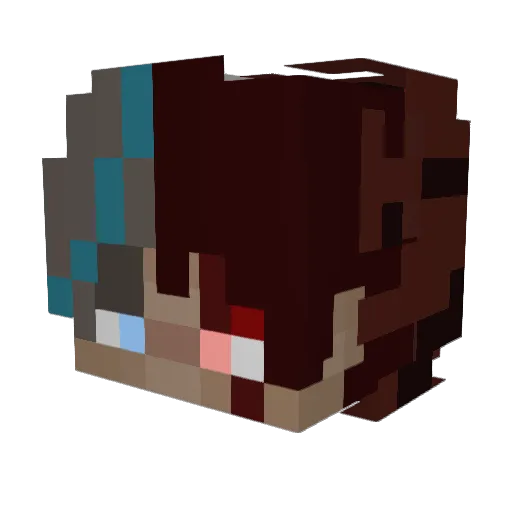 dolphee Minecraft avatar head, 3D render