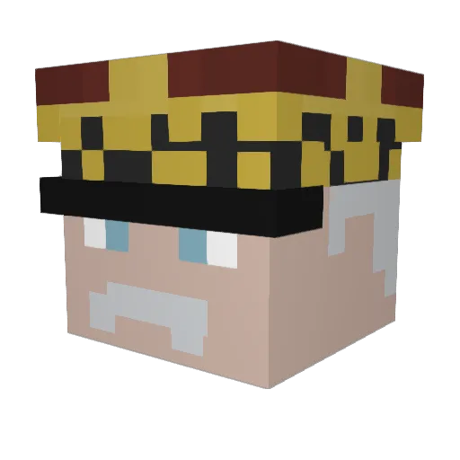 don_ironic Minecraft avatar head, 3D render