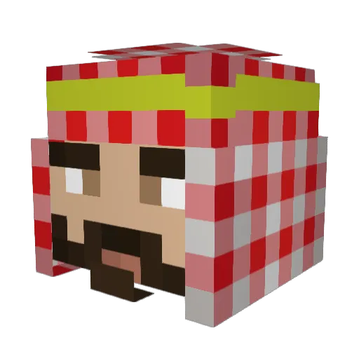 don_villa Minecraft avatar head, 3D render