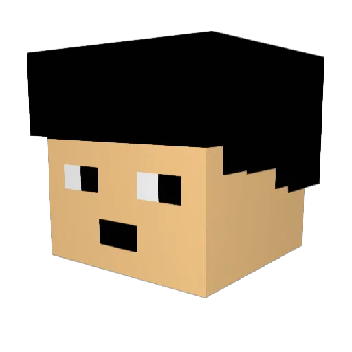 dongyi Minecraft avatar head, 3D render