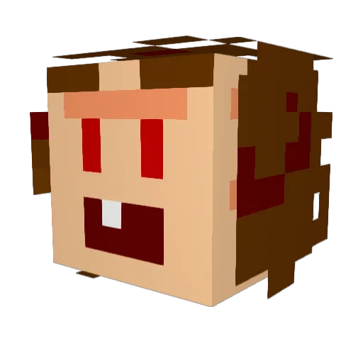 donio Minecraft avatar head, 3D render