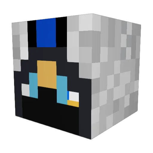 dontcomeclose Minecraft avatar head, 3D render