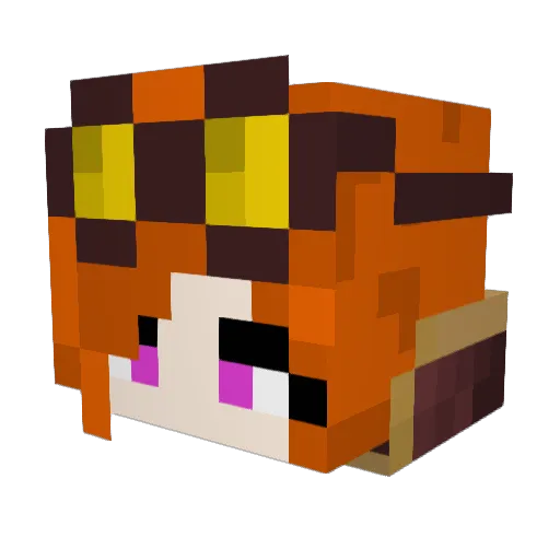 dontgiveafox Minecraft avatar head, 3D render