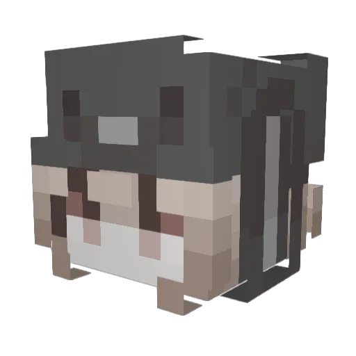 doracat Minecraft avatar head, 3D render