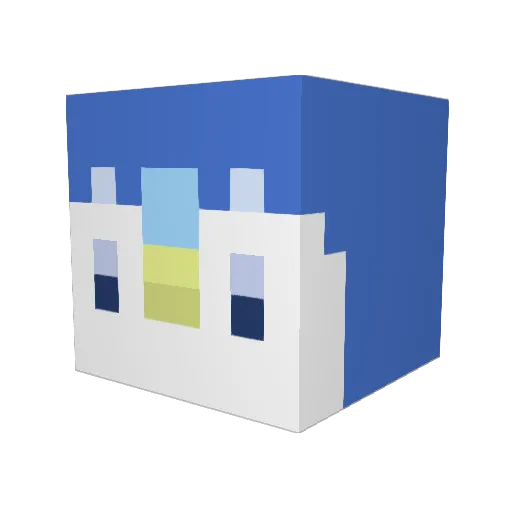 dorachoco Minecraft avatar head, 3D render