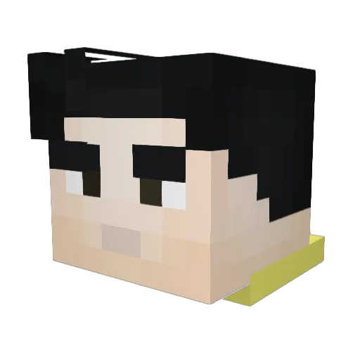dorfine Minecraft avatar head, 3D render
