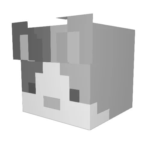 dottdog Minecraft avatar head, 3D render